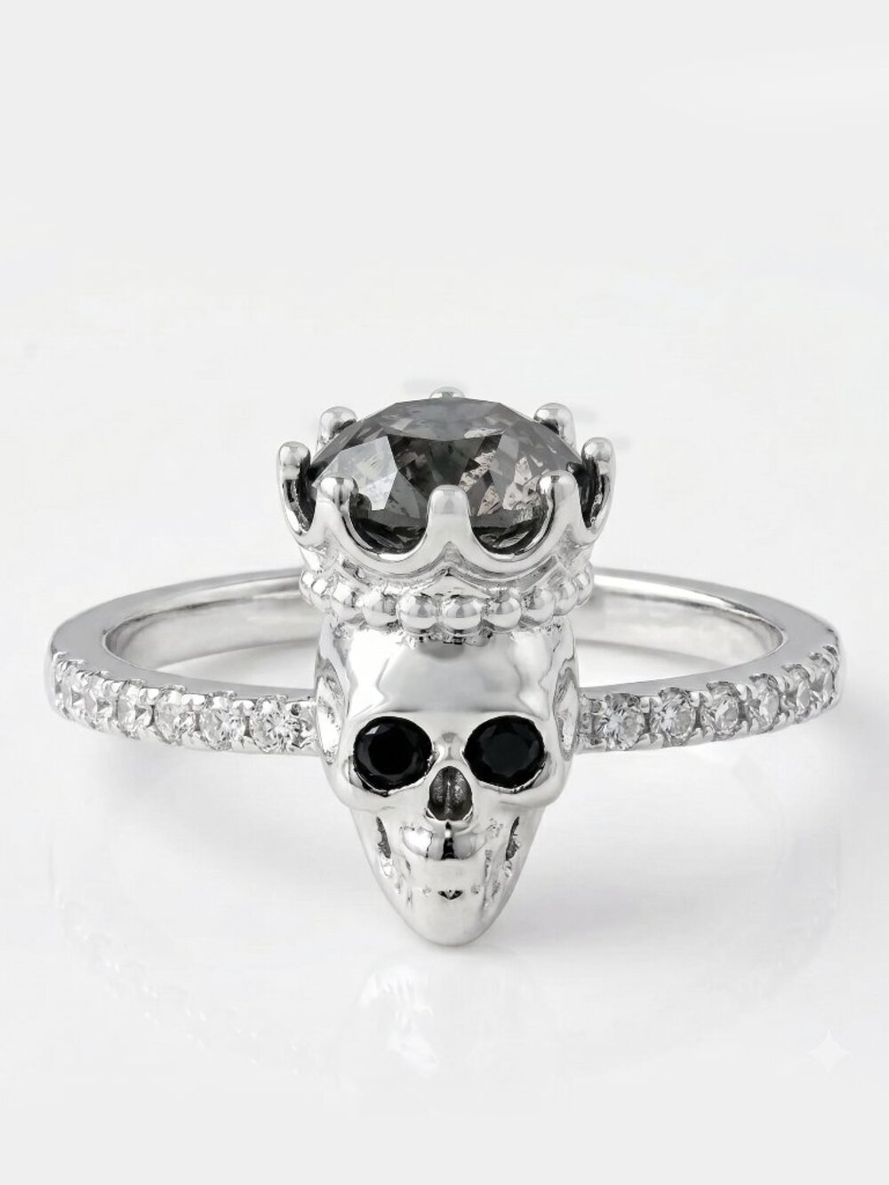 Skull crown ring with Swarovski Crystals Charmed Aroma Skull Collection